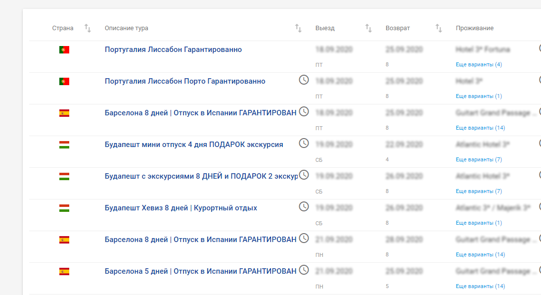 Advanced search interface